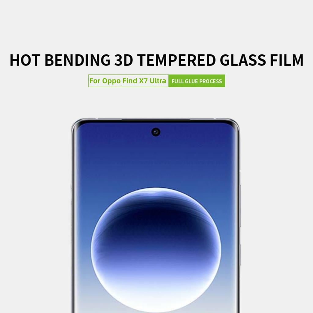 PINWUYO For Oppo Find X7 Ultra Screen Protector 3D Hot Bending Fingerprint-Free Tempered Glass Film