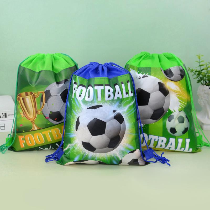 Football Backpack Soccer Ball Drawstring Gift Storage Bags Kids Sports Theme Party Favors for Guests Happy Birthday Party Supply
