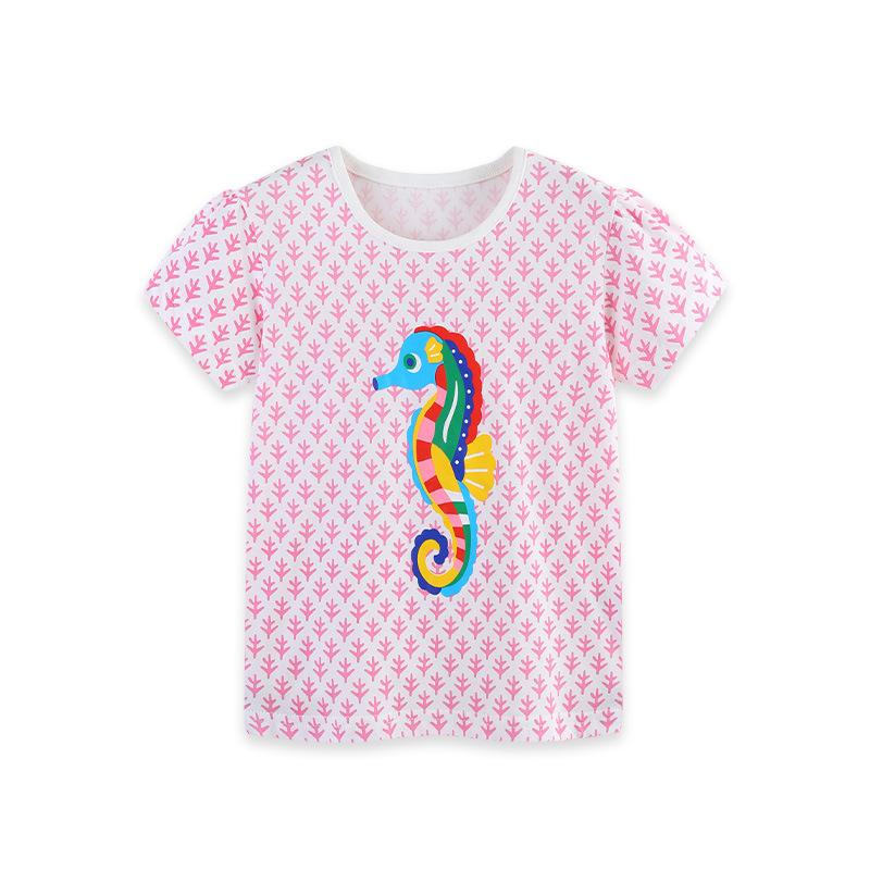 Summer children s T-shirt fashionable cartoon print short and medium-sized children s T-shirt 100