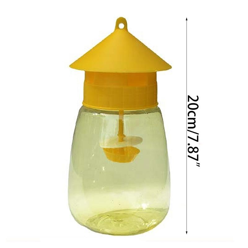 Hängende Fruchtfliegenfalle mit 4 Locklöchern, Kunststoff-Drosophila-Falle für Bauernhof, Obstgarten, einfache Bedienung, Gartenbedarf