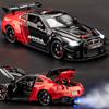 1/24 Nissan GTR R35 Spray Supercar Alloy Car Model Sound and Light Children's Toy Collectibles Birthday Gift