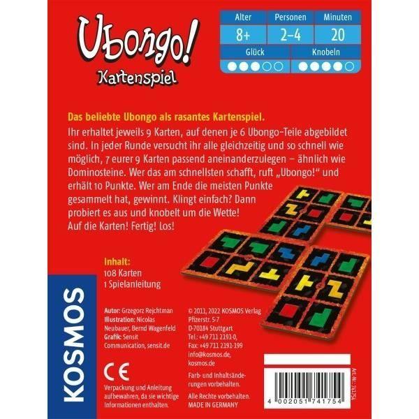 Jeu de cartes - kosmos - ubongo - multijoueur - 108 cartes - 20 min de jeu
