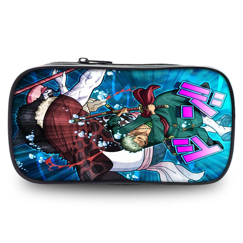 Stunning Polyester One Piece Pencil Case Featuring Zoro And Luffy For Students