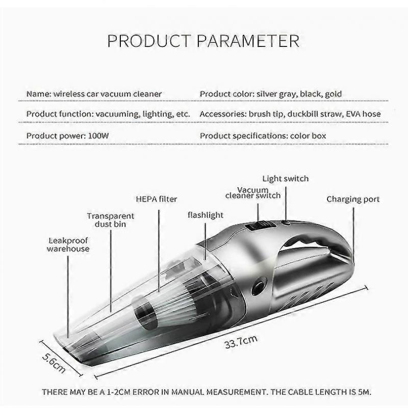 Handheld Vacuum Cordless Cleaner Rechargeable, Portable Powerful Cyclonic Suction Hand Vacuum Quick Charge, Lightweight Wet Dry Vac Filter For Home Pe