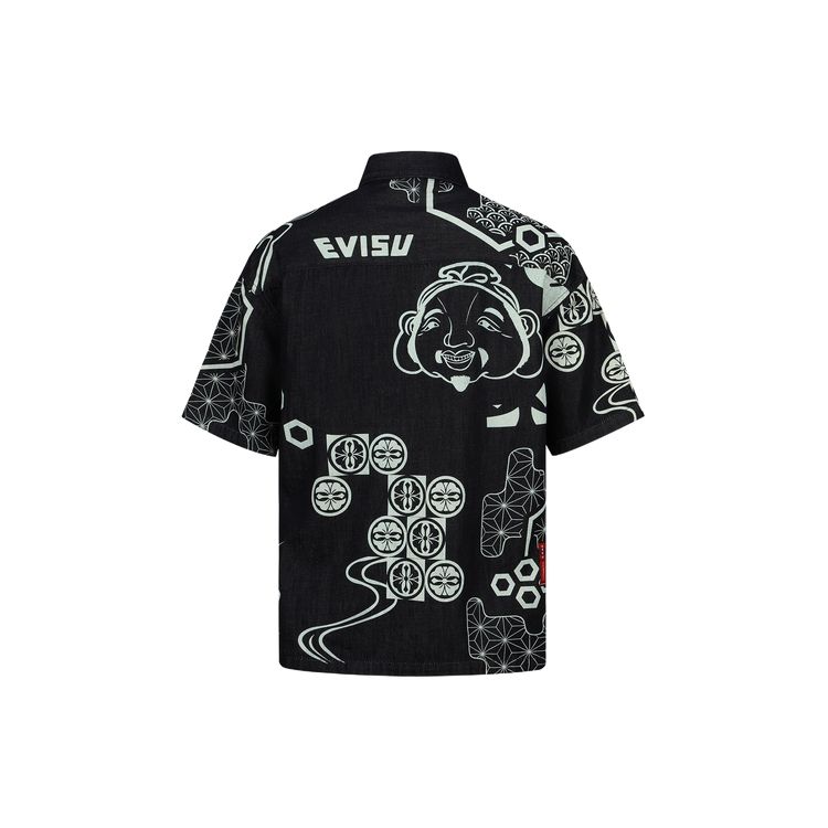 Evisu Seagull Pattern Short Sleeve Shirt Men Shirts 2ESHTM3SS136LFCX