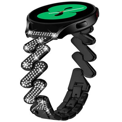 For Samsung Galaxy Watch7 44mm/40mm Alloy Starp Bling Rhinestone Decor Watch Band