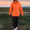Women's Fashion Casual Solid Color Loose Hooded Sweatshirt Suit