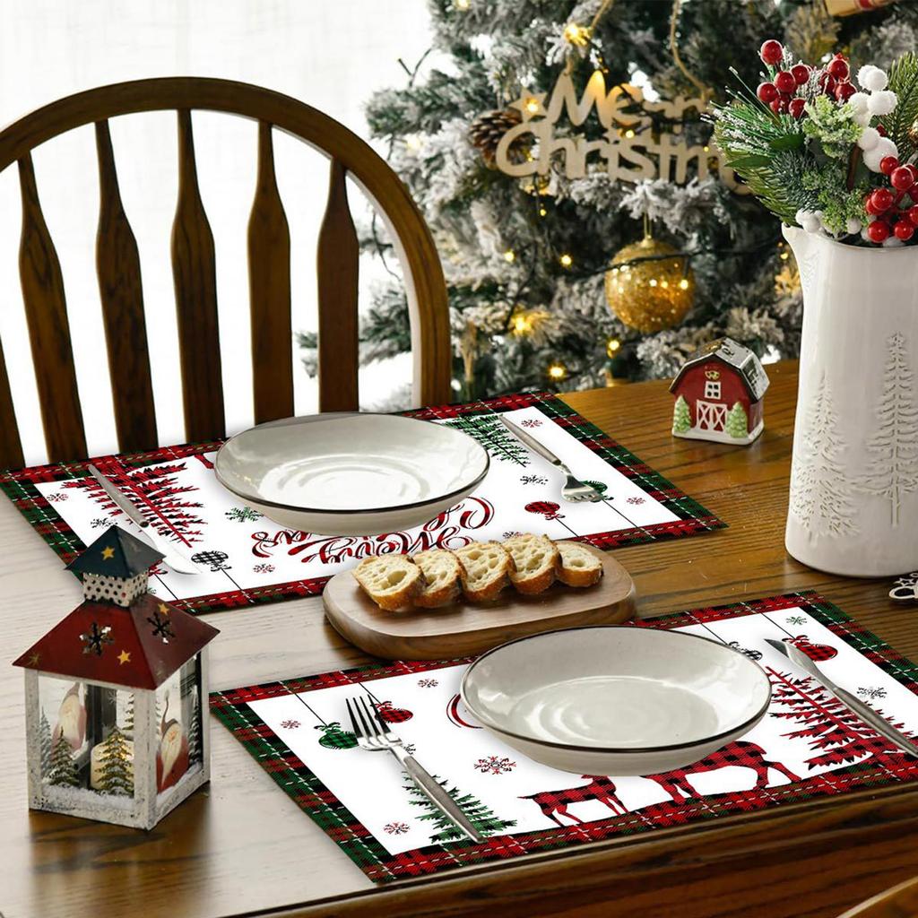 Christmas Placemats Cartoon Party Insulation Dining Table Christmas Atmosphere Placemats