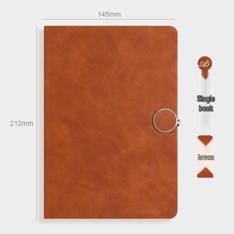 Custom Logo A5 Leather Notebook with Buckle for Business Meetings