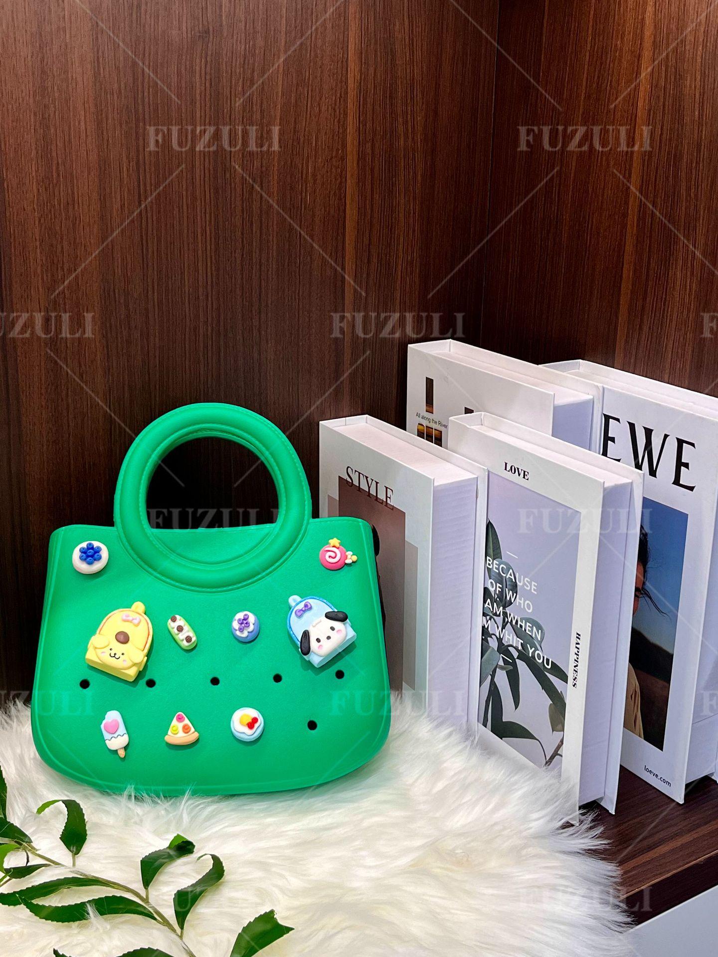 

Новая модная женская сумочка своими руками с дырочкой, легкая женская пляжная сумка для хранения No doll зелёный