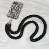 New Phone Accessory Detachable Lanyard Black Matte Crossbody Strap Long Phone Case Chains Acrylic Pendant Neck Solid Phone Chain