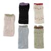 Summer Lightweight Children's Mesh Breathable Split-toe Socks with Two Toes, with Bowknot Lace Trim, Pile-up Socks