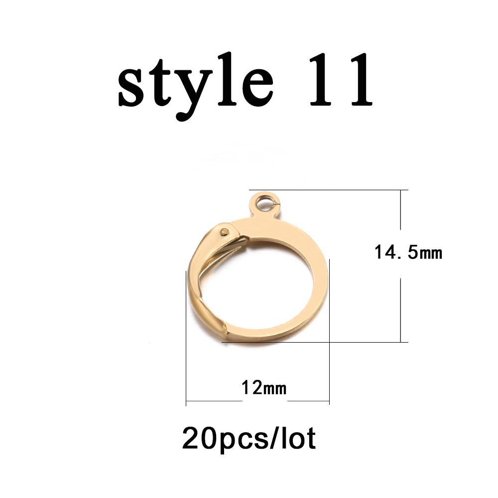 20-50pcs Gold  Stainless Steel Hypoallergenic Earring Hooks Fish Earwire Earrings Clasps Earring Wires For Jewelry Maki