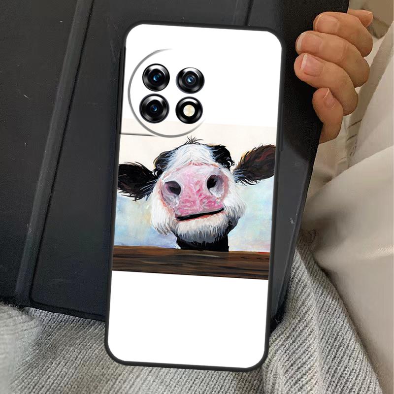 Cute Cow Moo Case For OnePlus 13R 12R 10R 13T 10T 8T 15 13 12 11 Nord CE 4 3 2 Lite N20 N30 Nord 5 Cover
