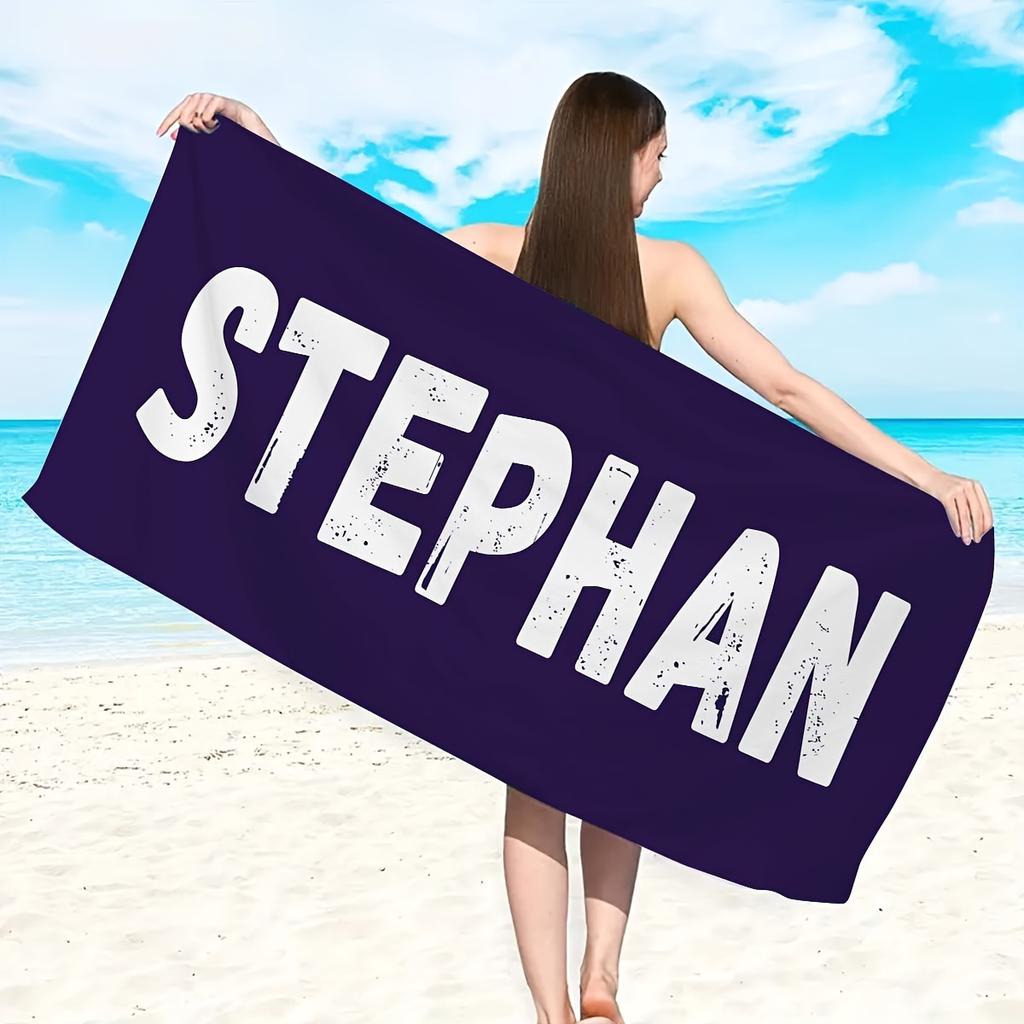 Personalized Beach Towel Custom Name/Logo Microfiber Towel Thin Quick Dry Absorbent for Beach Swimming Yoga Bath Sports