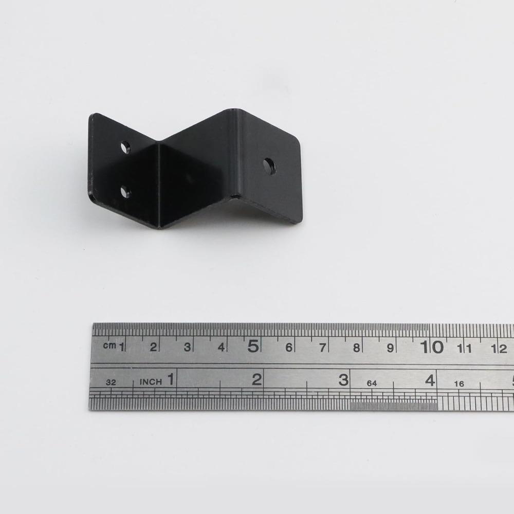 6 Stück Schwarze Z-förmige Eisenhalterung, Doppelte Winkelmontagehalterung, Klemmart-Befestigungsmaterial mit Schrauben für Regal