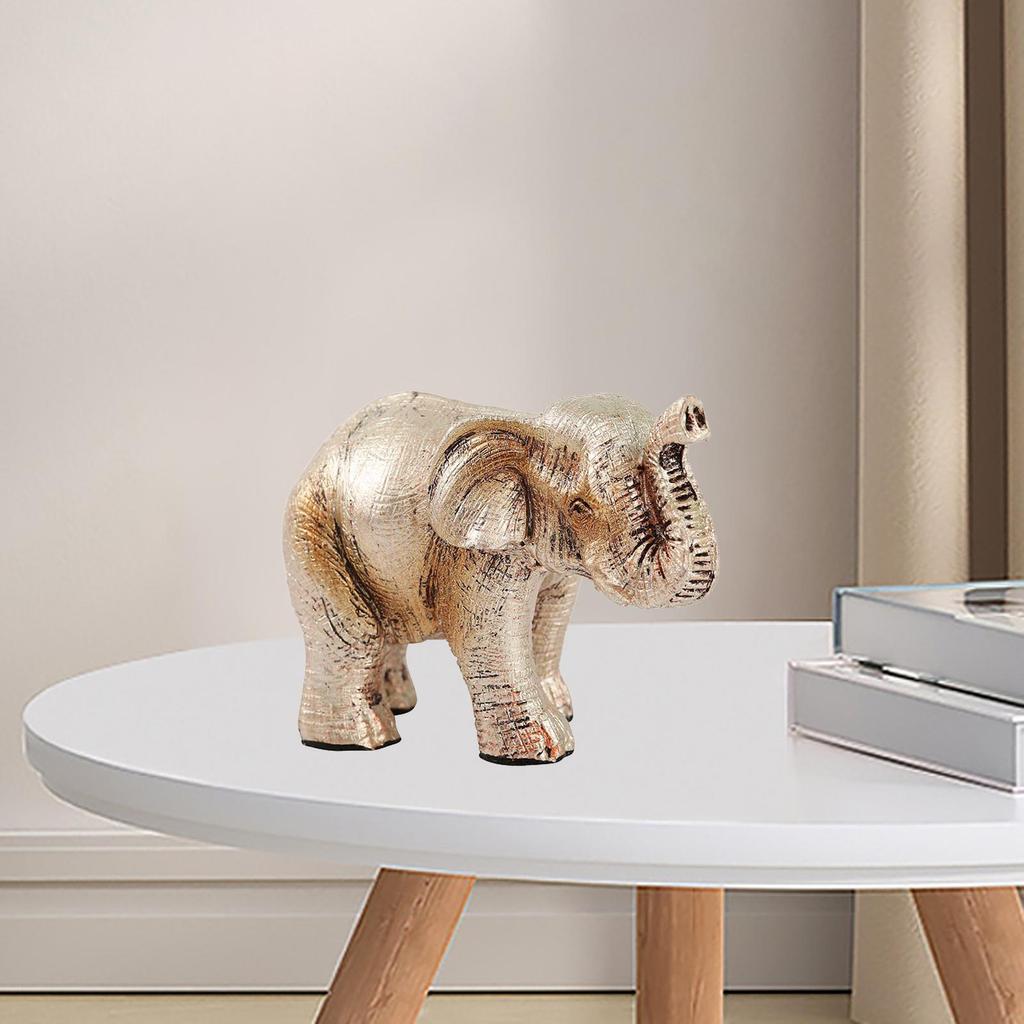 Resin Elephant Ornaments Fengshui Home Party Decor Resin Handicraft Modern Craft Nordic Style Sculpture for Office Desktop