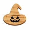 1pair Solid Wood Pumpkin Cutting Board Pumpkin Shaped Natural Color Ghost Serving Tray Smooth Edge Thick Design