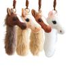 Horse Head Plush Keychain Realistic Equine Toy with Movable Tail Cute Pony Head Bag Charm for Animal Lovers