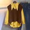 ZANZEA Women Casual Fake Two-Piece Long Sleeve Contrast Color Shirts