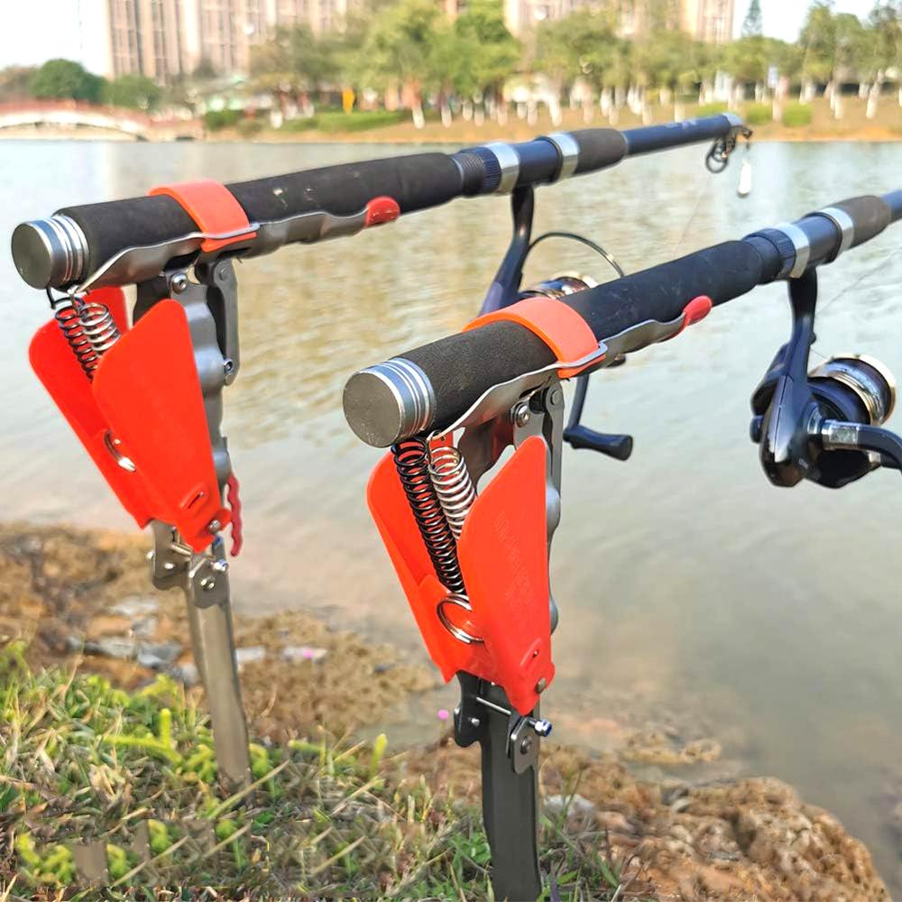 Portacanna da pesca automatico interamente in acciaio inossidabile Sensibilità regolabile Pieghevole Accessori da pesca Staffa Strumento da pesca a mo