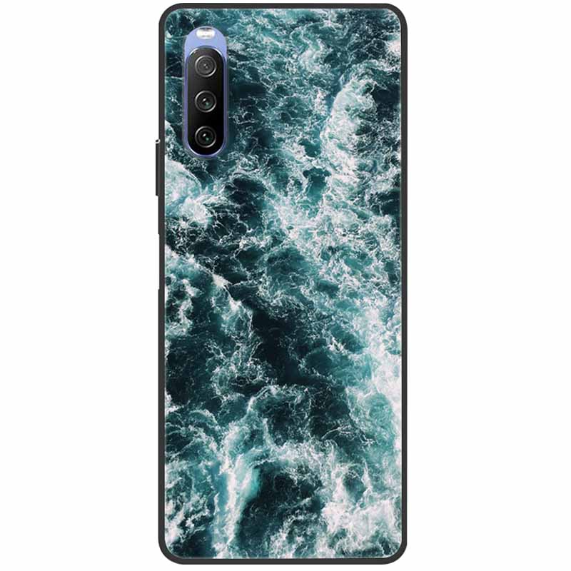 Soft Cover For Sony Xperia 10 III Case 5 III Soft Silicone Black Cases for Sony Xperia 1 III / Xperia1 XZ4 Covers Cool Marble