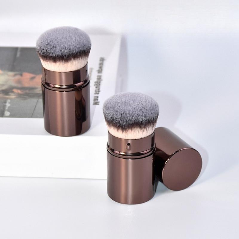 Einziehbarer Foundationpinsel Tragbarer Make-up-Pinsel Staubdicht mit Abdeckung Rougepinsel Reise-Make-up-Tool Spurloser Basis-Make-up-Pinsel