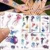 10sheets Colorful Jellyfish Tattoo Stickers For Arm Body Hand Temporary Waterproof Tattoo Stickers Kids Creative Party Gifts