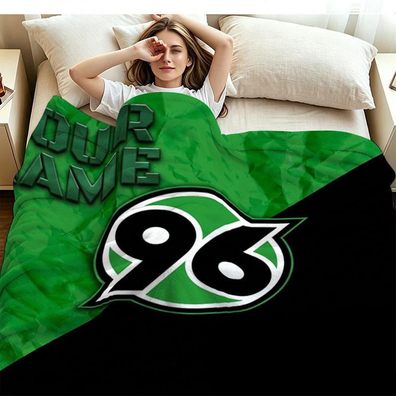 1PC Hannover 96 Custom Name Patterned Flannel Blanket Suitable For All Seasons for Home Decor Warmth and Comfort Gifts Holiday Present