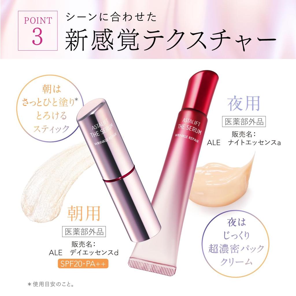 ASTALIFT The Serum Wrinkle Repair Serum Lecznicze Około Przechowuj Pielęgnacja na Noc z Zawiera 2 Saszetki Próbek Żelu i Krem pod Oczy