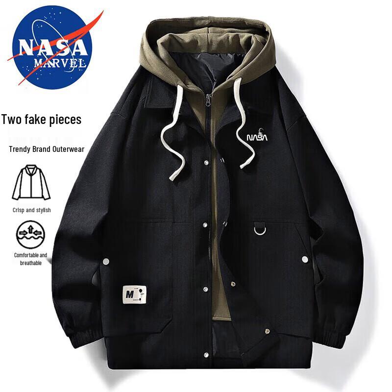 

NASA MARVEL Men s Hooded Baseball Workwear Jacket XL