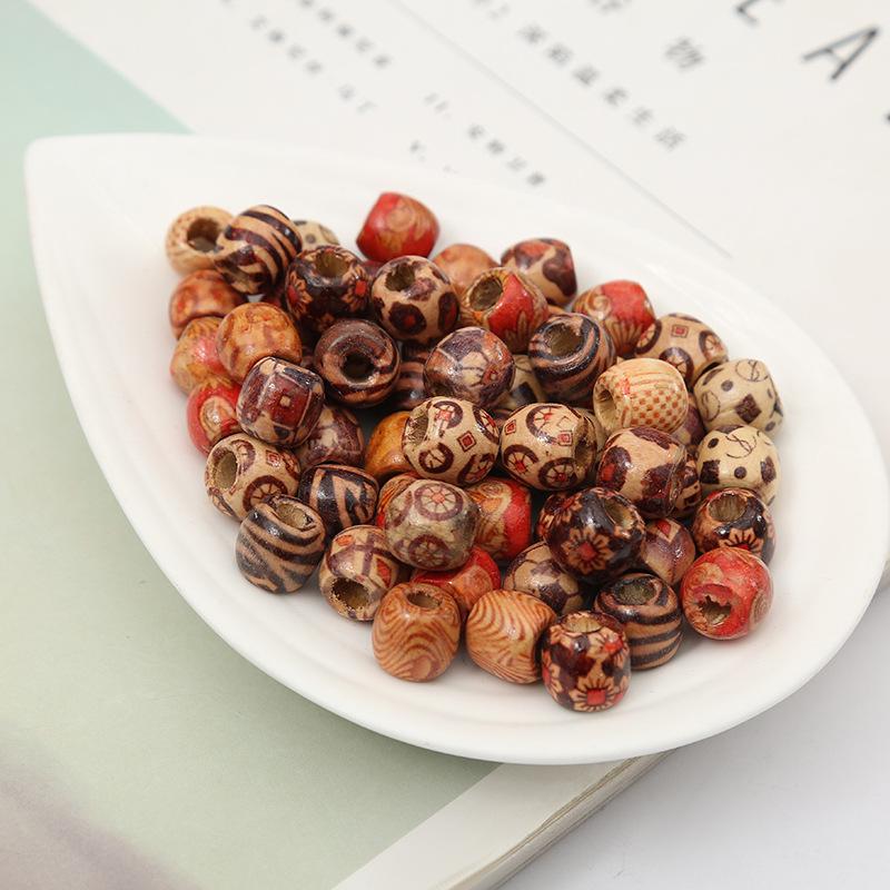 12mm Large Hole Wooden Beads for DIY Jewelry, Dreadlocks, and Handcrafted Accessories