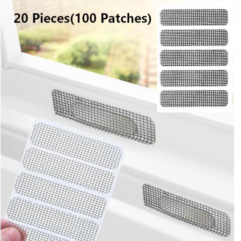 20/30Pcs Self Adhesive Window Screen Repair Sticker Window Drainage Hole Insect Proof Mesh Stickers For Home Door Window Balcony