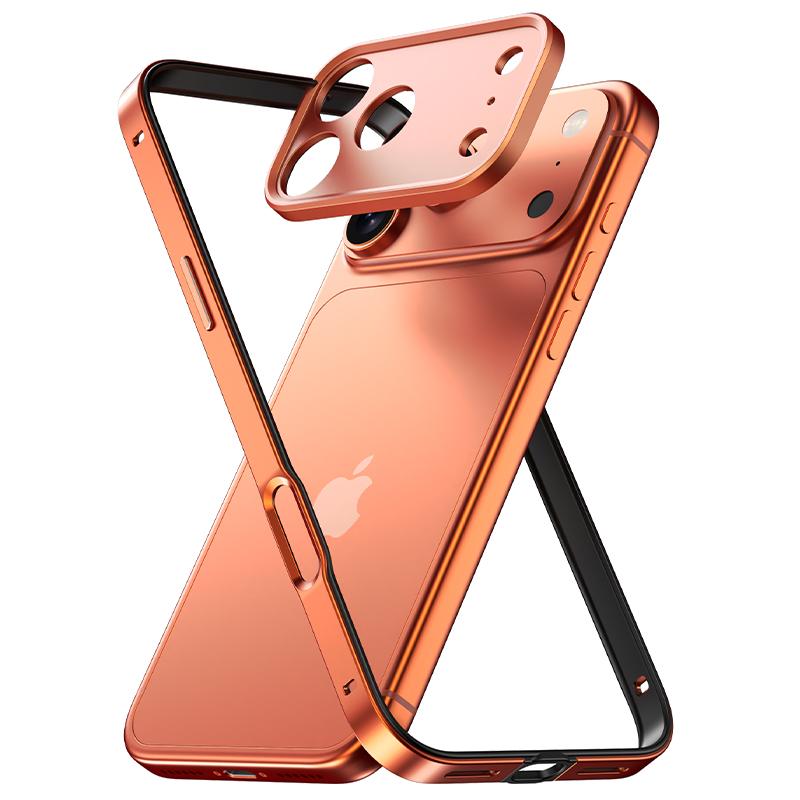 

Seconds Change To 17Pro Max Aluminum Alloy Frame Phone Case for IPhone 17 Air 16Plus 15 14 Metal Camera Protect Shockproof Cover iPhone 14 Pro