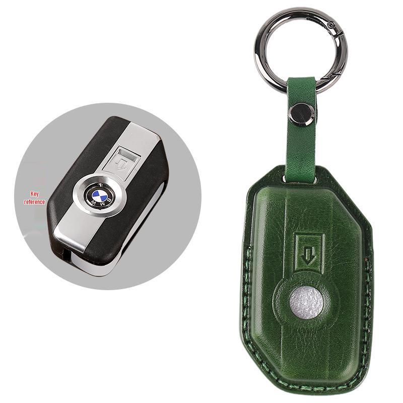 BMW Motorcycle Key Case for R1250GS ADV, C400GT, and 750GT - Cowhide Leather Key Bag with Buckle
