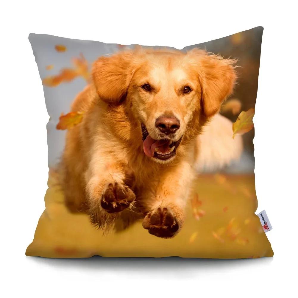 Luxury Home Decor Pillow Cover Cute Puppy Labrador Golden Retriever Office Sofa Car Cushion Cover