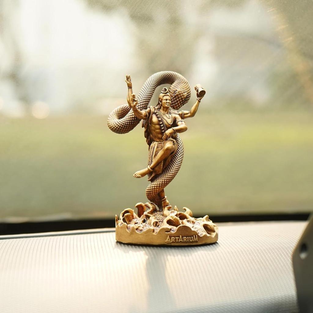 Mystical Shiva Idol Dancing Shivji Statue Handcrafted Shankar Bhagwaan Idol Bholenath Murti Mahadev Statue for Car Dashboard Home Decor Temple