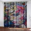 HUANZHUANG Curtain for Kids Room Multicoloured and Gorgeous Print Bedroom Set, Curtains for Living Room Window Treatment Drapes