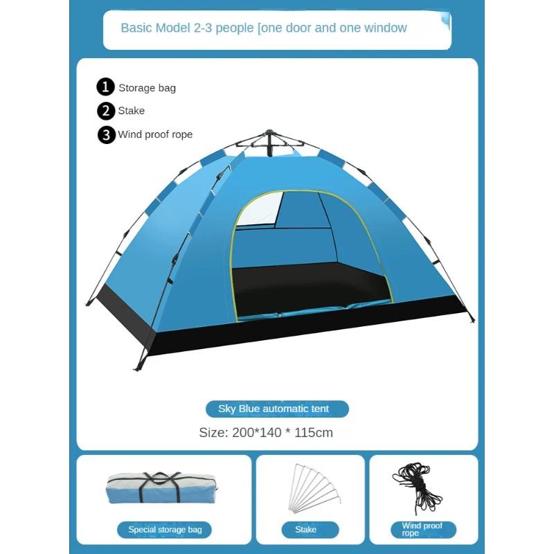 Tents for 3-4 Person Instant Pop-Up Automatic Dome Tent with Floor Tarp Quick Setup for Family Beach Hiking High Waterproof