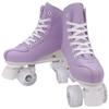 4 Wheel Sliding Skating Sneakers Size 31 32 33 34 Pink Purple Women Kids Double Row Roller Skates Pink Purple Leather Breathable