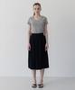 Tudument Shirring Long Skirt Black