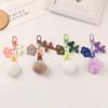 Adorable Boule de Fourrure Chiot Porte-clés de Voiture Pendentif Petit Nuage Couleur Fraîche Accessoires Décoration Ensemble Écouteurs