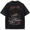 Mikasa Print T-shirt Attack On Titan Anime Clothing Men Short Sleeve Cotton Tshirts Vintage Washed Tee Harajuku Male T Shirt