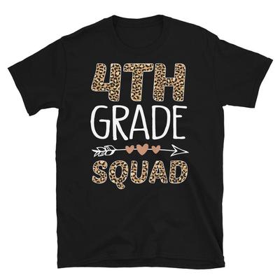 3rd Grade Squad Leopard Teacher Student T-Shirt and Kids Tshirt