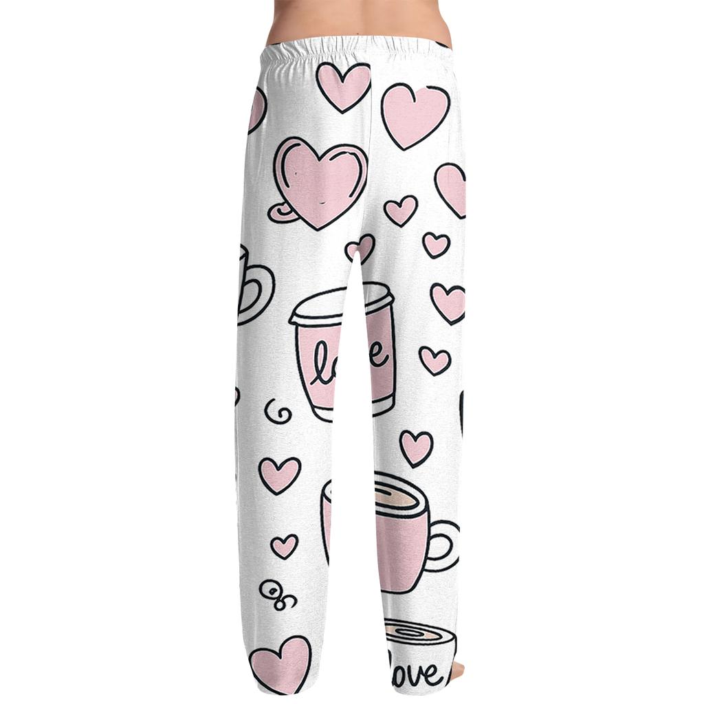 Men's Valentine's Day Printed Drawstring Long Pants Casual Pajamas