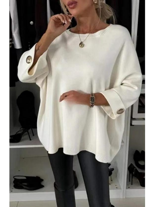 2024 EU-US Women's Autumn Solid Color Round Neck Casual Top