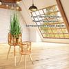 Rattan Woven Flower Pots Plant Basket Grass Planter with Wood Stand Indoor Outdoor Garden Storage Container Home Decors