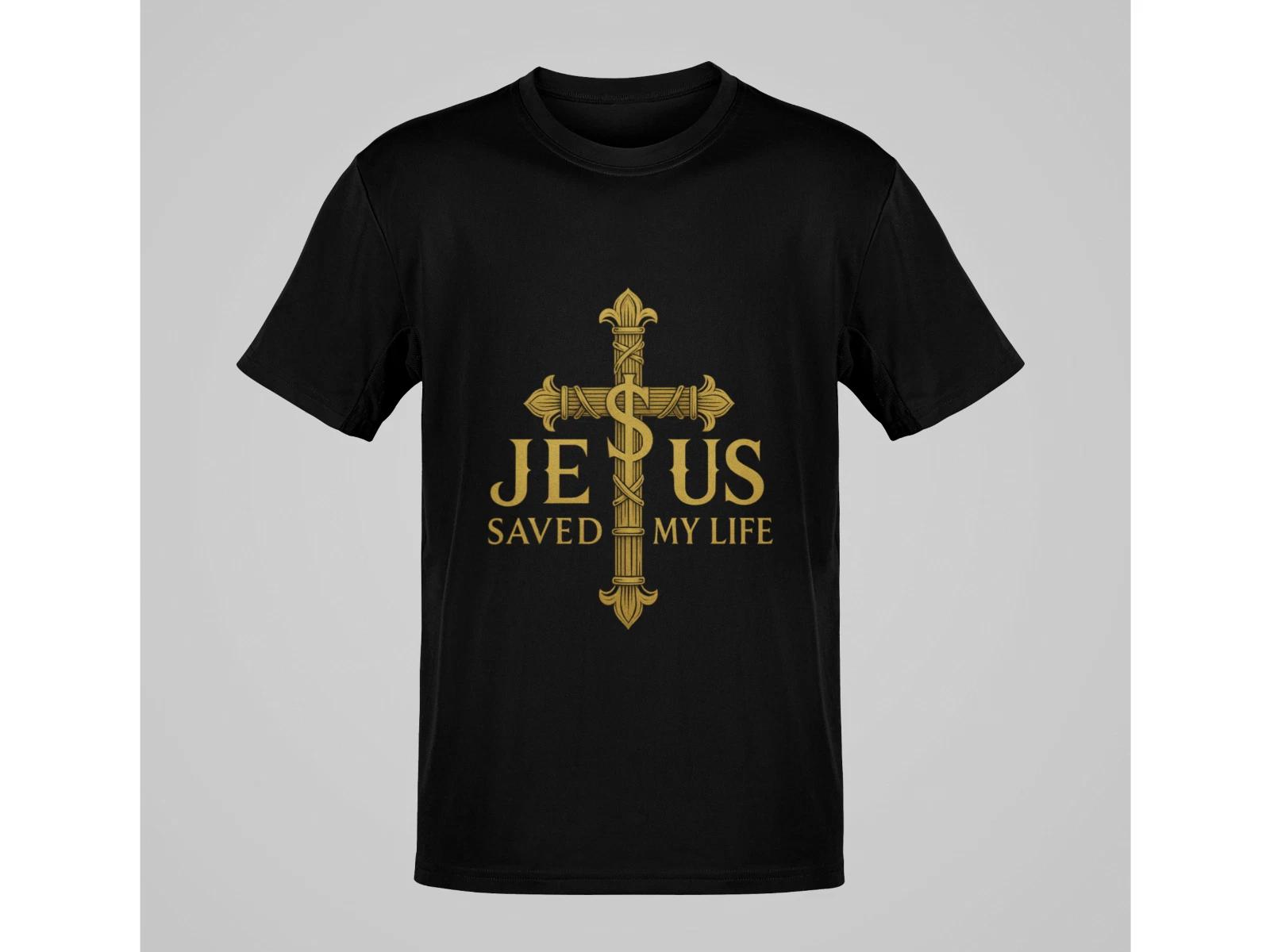 Jesus Saved My Life Shirt Christian Cross Graphic Faith Religious Believer Tee XXXL