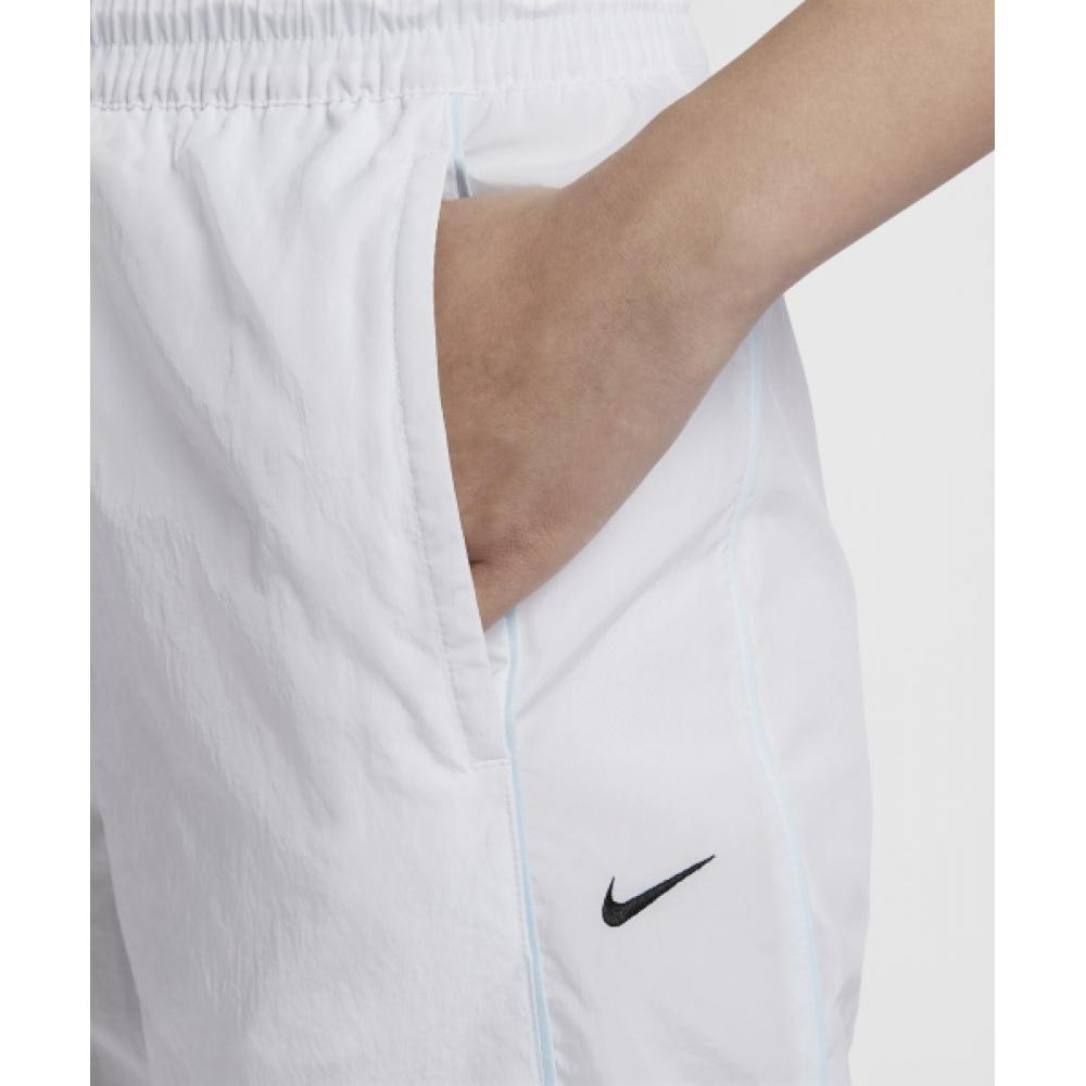 Nike Windrunner High Waist Woven Open Saum Hose W Weiß Schwarz