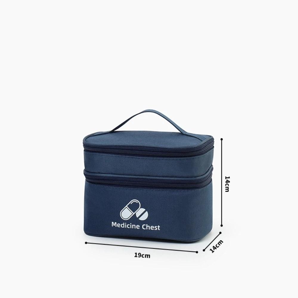 

Large Capacity Medicine Storage Bag Double-layer Medicine Bag Portable School Health Bag Home Navy blue S